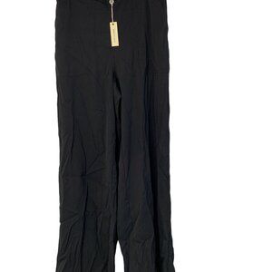 Max Studio Womens Black Wide-Leg Dress Pants Size S Elastic Waist Pull On 7698
